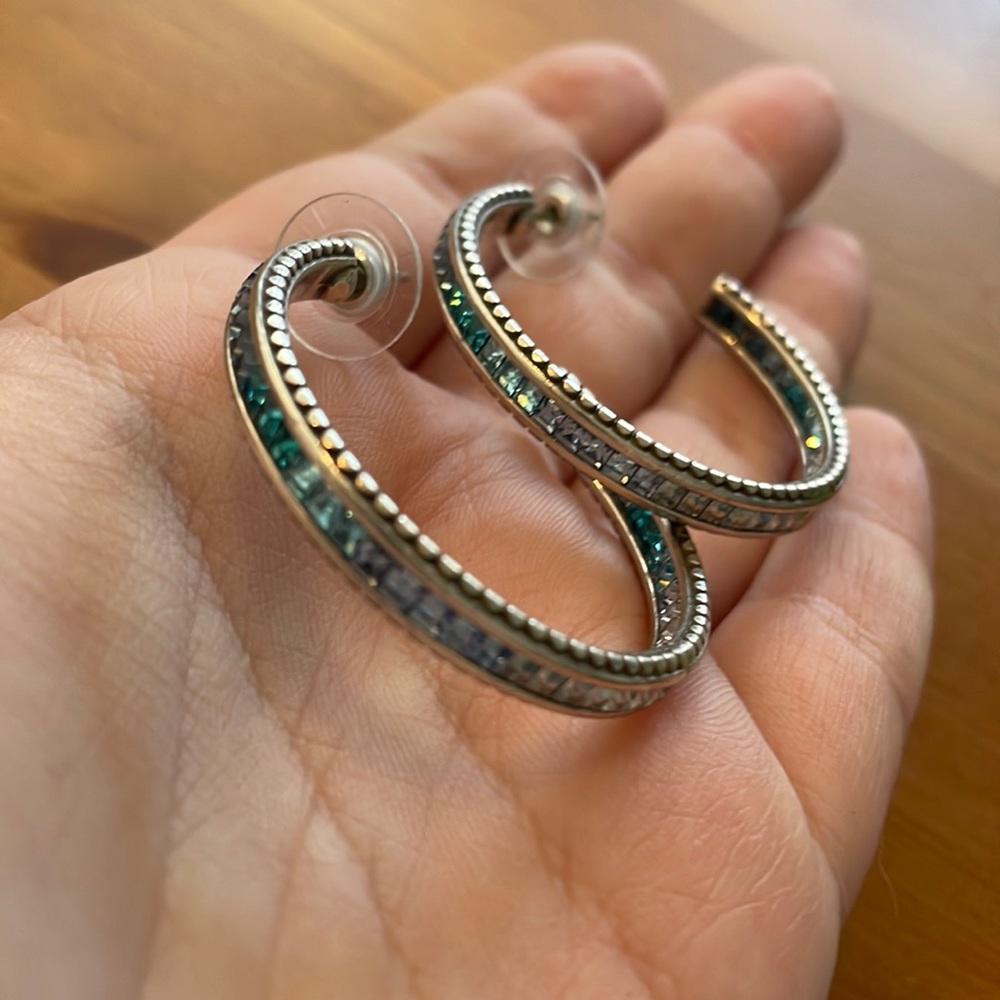 Brighton blue gradient hoop earrings